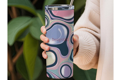 Pastel Rainbow Marble 20oz Tumbler Wrap Sublimation DesignSVG 