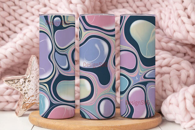 Pastel Rainbow Marble 20oz Tumbler Wrap Sublimation DesignSVG 