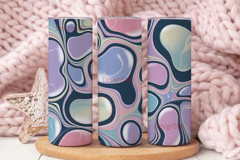 Pastel Rainbow Marble 20oz Tumbler Wrap Sublimation DesignSVG 
