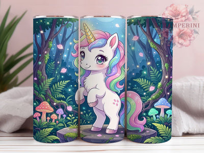 Pastel Rainbow Unicorn Forest 20oz Tumbler, Unicorn Motif, Rainbow Art Design, Pastel Theme, Forest Fantasy Accent, Whimsical Charm, Sublimation Wrap, 20oz Tumbler Sublimation Li Zamperini 