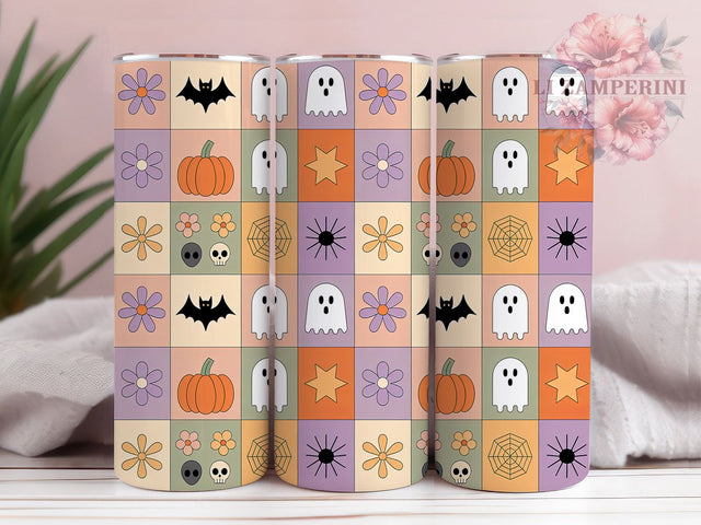 Pastel Retro Checkerboard Tumbler Wrap, Retro Tumbler Wrap, Checkerboard Tumbler, Groovy Tumbler Png, 20oz Skinny Tumbler Png, Cute Tumbler Design, Retro Patchwork Png Sublimation Li Zamperini 