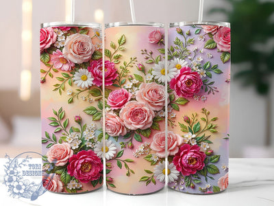 Pastel Rose Peony 20oz Tumbler, Pastel Rose, Rose Peony, Peony Tumbler, 20oz Tumbler, Pastel Peony, Floral Tumbler, Tumbler Wrap Sublimation ToriDesigns 