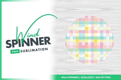 Pastel Round Wind Spinner Png Design with Sublimation Text and Wood Grain Background Sublimation Regulrcrative 