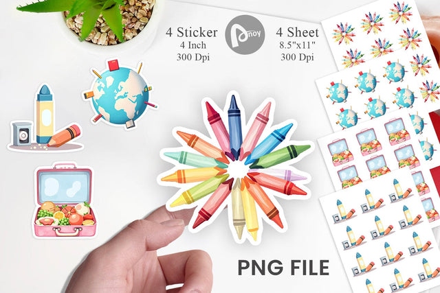 Pastel School Essentials Sticker Sublimation artnoy 
