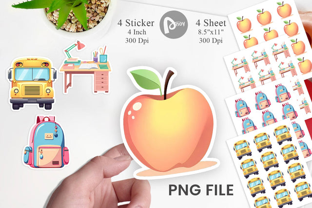 Pastel School Essentials Sticker Sublimation artnoy 