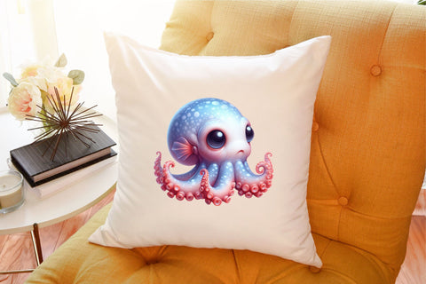 Pastel Sea Animal Watercolor Clipart Sublimation designartist 