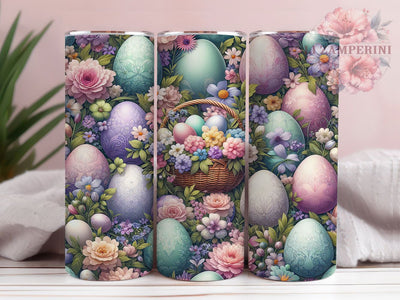 Pastel Seamless Easter 20oz Tumbler, Spring Basket Cup Wrap, Floral Easter Design, Sublimation Tumbler Wrap, 20Oz Tumbler Design, Artistic Pastel Cup, Stylish Seamless Easter Wrap Sublimation Li Zamperini 