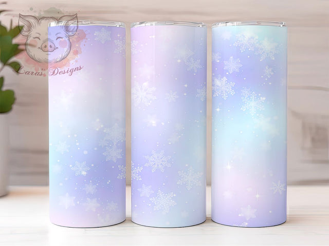 Pastel Snowflake Winter Holiday Tumbler, Soft Snowflake Sublimation Design, Festive Holiday Cup Art, 20oz Winter Tumbler, Whimsical Snowflake Mug, Stylish Seasonal Cup, Cozy Winter Wrap Sublimation Lara' s Designs 