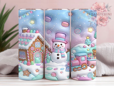 Pastel Snowman Christmas 20oz Tumbler, Pastel Snowman, Snowman Christmas, Pastel Christmas, Snowman Tumbler, Pastel Snowman PNG, Christmas Snowman, 20oz Tumbler Wrap Sublimation Li Zamperini 