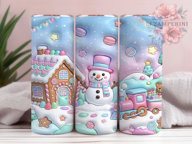 Pastel Snowman Christmas 20oz Tumbler, Pastel Snowman, Snowman Christmas, Pastel Christmas, Snowman Tumbler, Pastel Snowman PNG, Christmas Snowman, 20oz Tumbler Wrap Sublimation Li Zamperini 