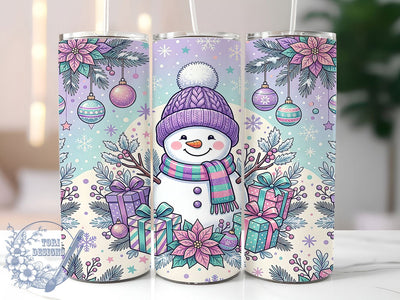 Pastel Snowman Winter 20oz Tumbler, Pastel Snowman, Snowman Winter, Snowman Tumbler, 20oz Tumbler, Pastel Winter, Winter Tumbler, Tumbler Wrap Sublimation ToriDesigns 