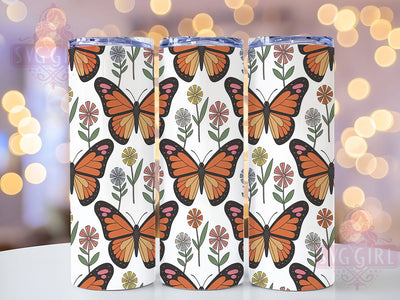 Pastel Spring Floral Butterfly Tumbler, Seamless Floral Wrap, 20oz Tumbler PNG, Butterfly Flowers Design, Sublimation Tumbler Wrap, Pastel Spring Tumbler, Nature Tumbler Sublimation Sublimation SvggirlplusArt 