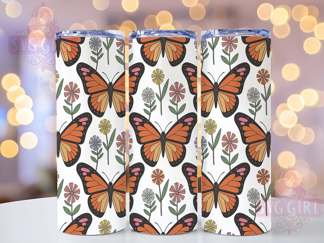 Pastel Spring Floral Butterfly Tumbler, Seamless Floral Wrap, 20oz Tumbler PNG, Butterfly Flowers Design, Sublimation Tumbler Wrap, Pastel Spring Tumbler, Nature Tumbler Sublimation Sublimation SvggirlplusArt 