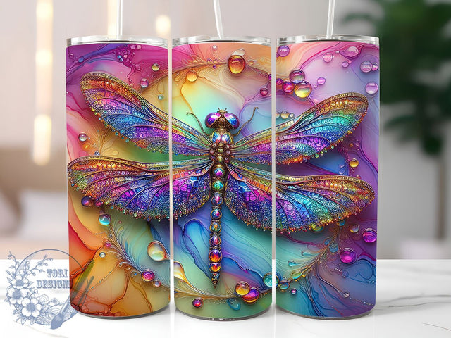 Pastel Spring Floral Dragonfly Tumbler, Spring Floral Tumbler, 20oz Skinny Tumbler PNG, Nature Tumbler Sublimation, Dragonfly Flowers Design, Pastel Spring Tumbler, Insect Garden Tumbler Sublimation ToriDesigns 