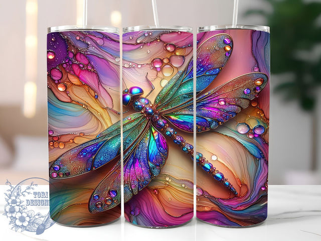 Pastel Spring Floral Dragonfly Tumbler, Spring Floral Tumbler, 20oz Skinny Tumbler PNG, Nature Tumbler Sublimation, Dragonfly Flowers Design, Pastel Spring Tumbler, Insect Garden Tumbler Sublimation ToriDesigns 