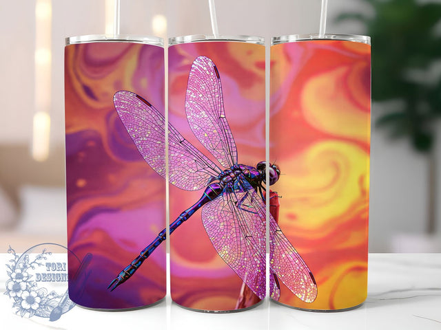 Pastel Spring Floral Dragonfly Tumbler, Spring Floral Tumbler, 20oz Skinny Tumbler PNG, Nature Tumbler Sublimation, Dragonfly Flowers Design, Pastel Spring Tumbler, Insect Garden Tumbler Sublimation ToriDesigns 