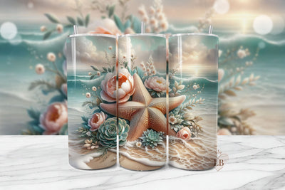 Pastel Starfish Tumbler PNG Sublimation BijouBay 