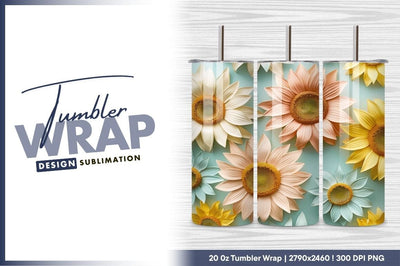 Pastel Sunflowers Arrangement On Light Blue Background Sublimation Regulrcrative 