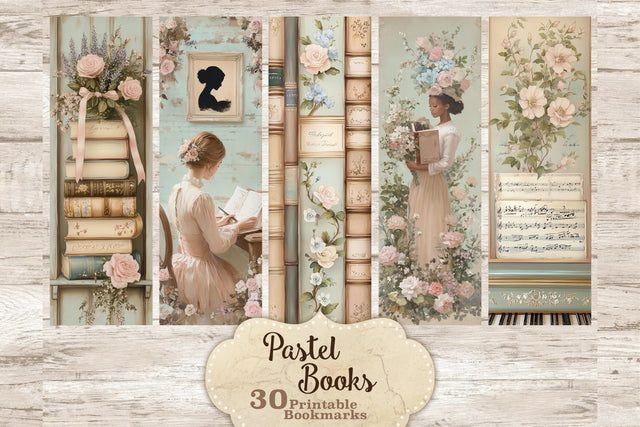 Pastel Victorian Bookmark Printable | Vintage Floral Library SVG GlamArtZhanna 