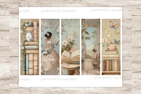 Pastel Victorian Bookmark Printable | Vintage Floral Library SVG GlamArtZhanna 