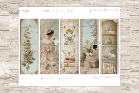 Pastel Victorian Bookmark Printable | Vintage Floral Library SVG GlamArtZhanna 