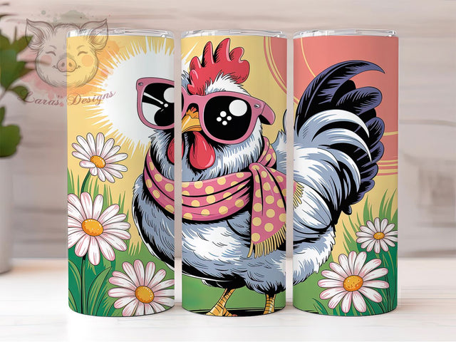 Pastel Watercolor Chicken Tumbler, Watercolor Chicken Tumbler, Pink Chicken Wrap, Artistic Easter Wrap, Stylish 20oz Wrap, Sublimation Design, Trendy Gift Idea Sublimation Lara' s Designs 