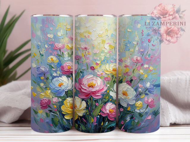 Pastel Watercolor Floral Tumbler, Watercolor Abstract, Floral Tumbler, Pastel Wrap, Abstract Sublimation, Watercolor Design, Soft Floral Sublimation Li Zamperini 