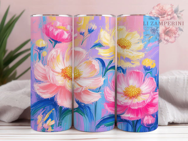 Pastel Watercolor Floral Tumbler, Watercolor Abstract, Floral Tumbler, Pastel Wrap, Abstract Sublimation, Watercolor Design, Soft Floral Sublimation Li Zamperini 