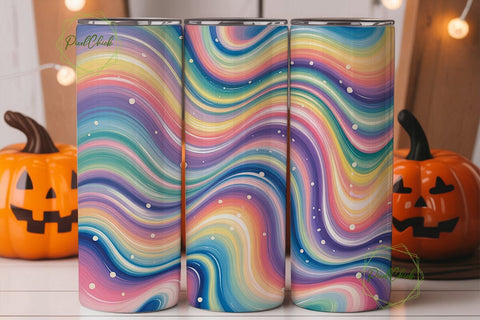 Pastel Wave Glitter 20oz Tumbler Wrap Sublimation PixelChick 