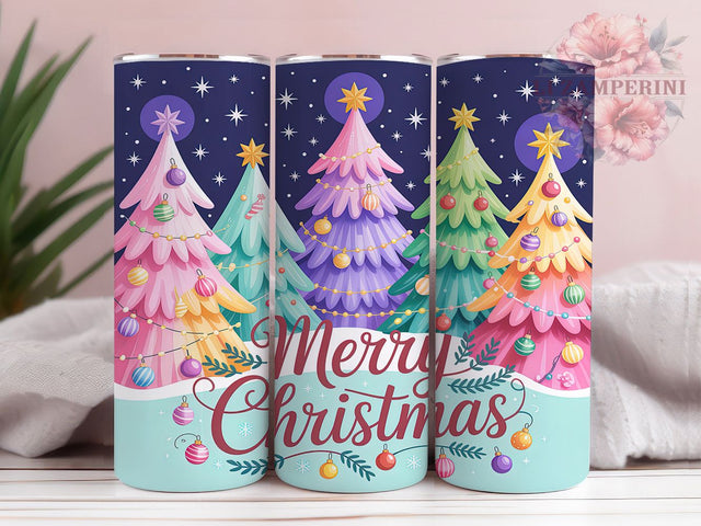 Pastel Whimsical Christmas Tumbler, Pastel Holiday Art, Christmas Tumbler, 20Oz Wrap Design, Soft Christmas Colors, Pastel Sublimation, Whimsical Holiday Design Sublimation Li Zamperini 
