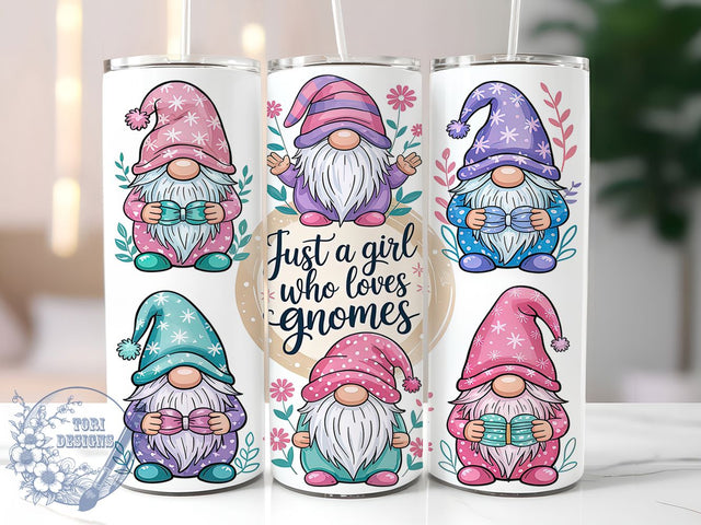 Pastel Whimsical Gnome Lover Tumbler Wrap, Pastel Gnome Design, Girl Who Loves Gnomes, 20oz Gnome Tumbler, Whimsical Gnome Art, Gnome Lover Gift, Pastel Fantasy Wrap Sublimation ToriDesigns 