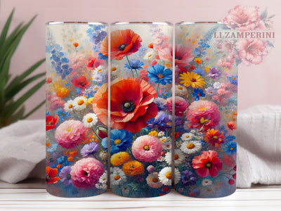 Pastel Wildflower Garden Tumbler, Garden Floral Tumbler, Stylish 20oz Wrap, Sublimation Design, Trendy Gift Idea, Rustic Pastel Wrap, Botanical Wildflower Tumbler Sublimation Li Zamperini 