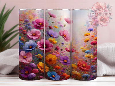 Pastel Wildflower Garden Tumbler, Garden Floral Tumbler, Stylish 20oz Wrap, Sublimation Design, Trendy Gift Idea, Rustic Pastel Wrap, Botanical Wildflower Tumbler Sublimation Li Zamperini 
