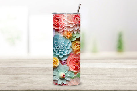 Pastel Wonderland Bouquet Tumbler Wrap, Floral PNG Sublimation FloridPrintables 