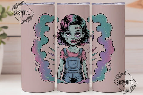 Pastel Zombie Girl 20oz Tumbler Wrap Sublimation sassyprint 