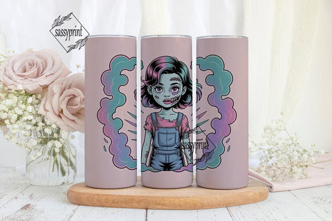 Pastel Zombie Girl 20oz Tumbler Wrap Sublimation sassyprint 