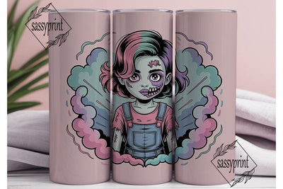 Pastel Zombie Girl 20oz Tumbler Wrap Sublimation sassyprint 