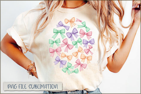 Pastels Coquette Bow Easter Egg Sublimation Sublimation Shetara Begum 