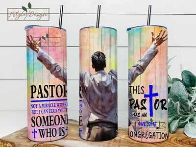 Pastor Tumbler Wrap 20oz Skinny Tumbler Christian Tumbler Wrap, Religious Tumbler Wrap, Christian Teacher Gifts, PNG Digital Download Sublimation iStyleDesign 