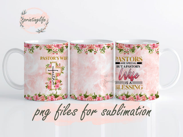 Pastor's Wife Mug Wrap Design, Instant Digital Design Download Mug Wrap Design, Mug Design PNG Sublimation PrintingLife 
