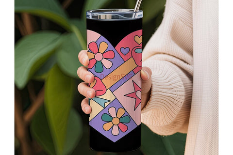 Patchwork Bows & Flowers 20oz Tumbler Sublimation DesignSVG 