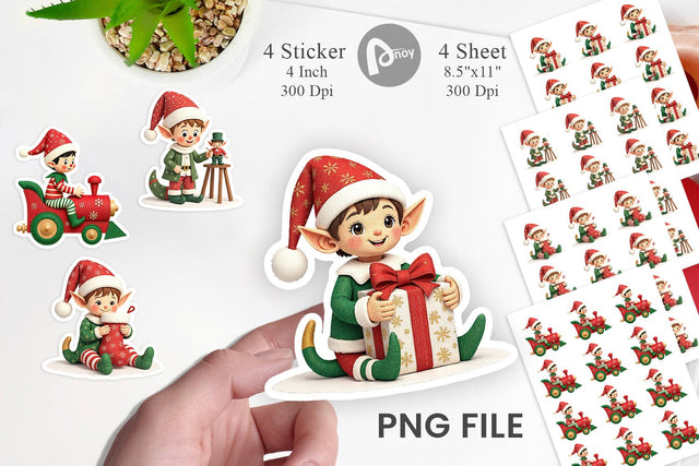 Patchwork Elf Sticker Sublimation artnoy 