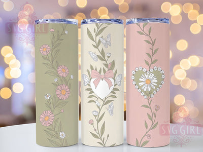 Patchwork Floral Heart Tumbler, Floral Pattern, Love Theme, Sublimation Art, 20oz Tumbler, Cute Wrap, Romantic Design Sublimation SvggirlplusArt 