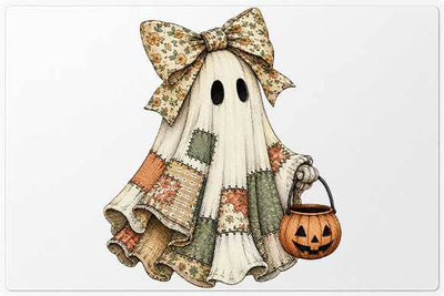 Patchwork Ghost Pumpkin Bucket PNG | Cute Halloween Digital Download SVG BillahCrafts 