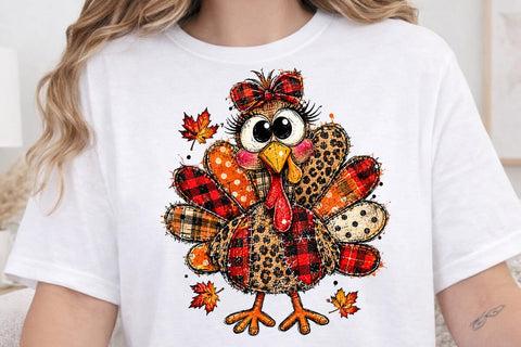 Patchwork Girl Turkey Sublimation PNG SVG DesignDestine 