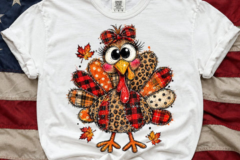 Patchwork Girl Turkey Sublimation PNG SVG DesignDestine 