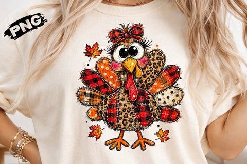 Patchwork Girl Turkey Sublimation PNG SVG DesignDestine 