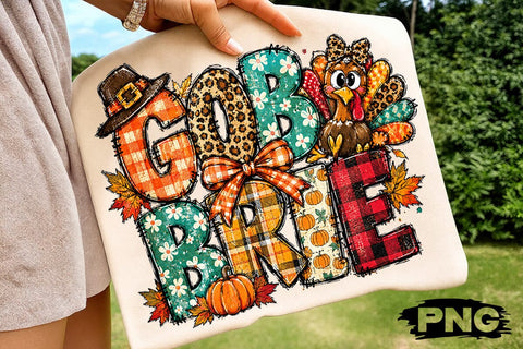 Patchwork Gobble Turkey Sublimation PNG SVG DesignDestine 