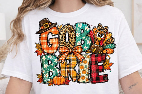 Patchwork Gobble Turkey Sublimation PNG SVG DesignDestine 