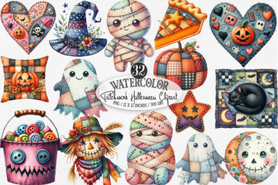 Patchwork Halloween Clipart Sublimation SVGista 